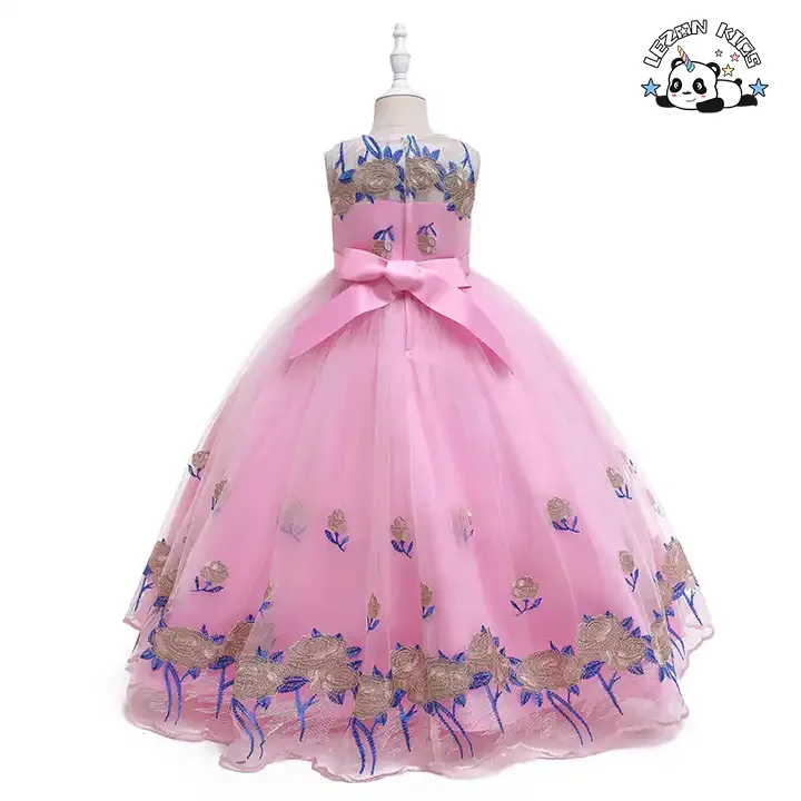 LEZONKIDS - Vestidos de Damas de Honra para Meninas Adolescentes para Festa Casamento Vestido de Baile Infantil Vestido de Princesa